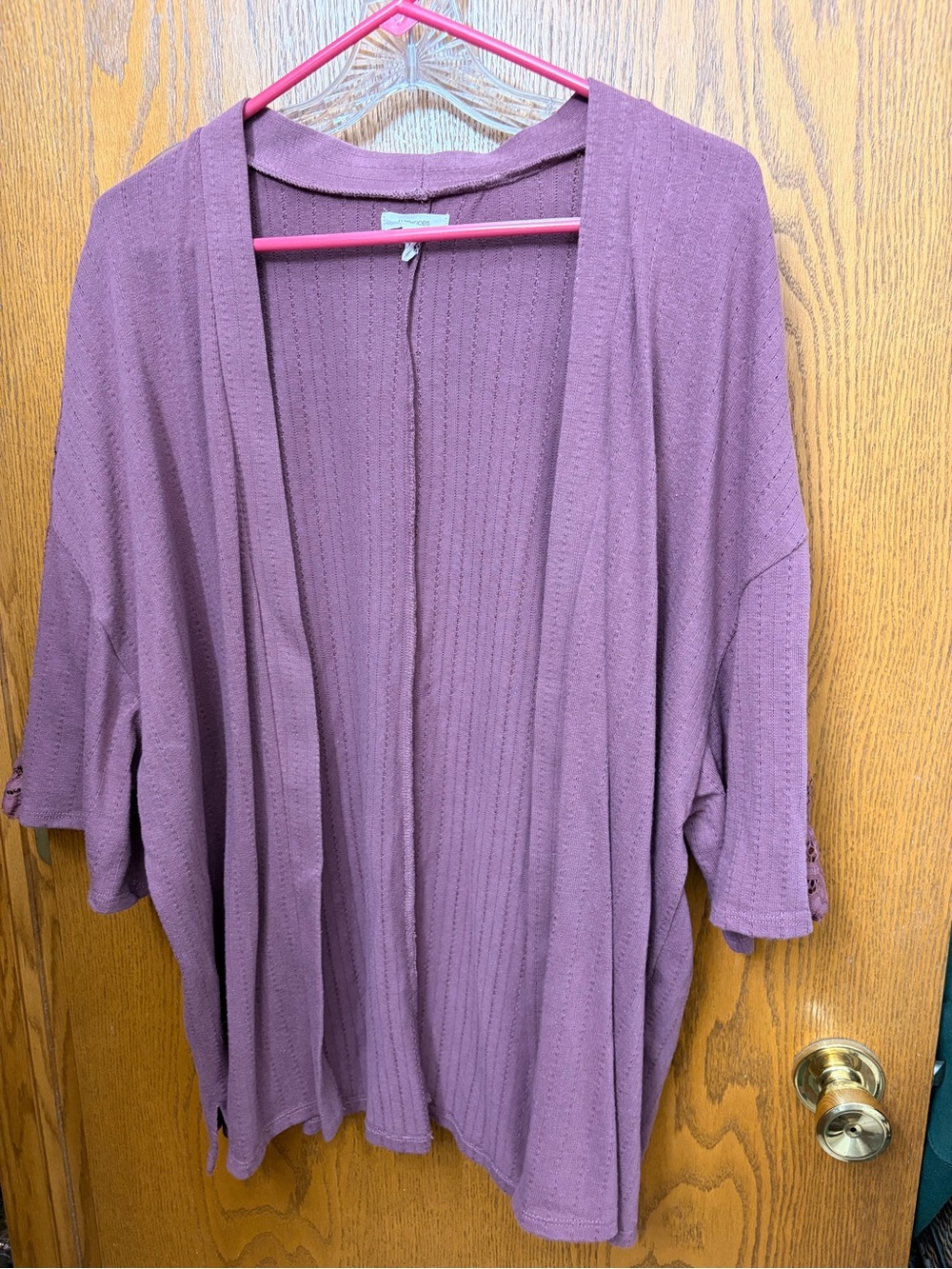 Maurices Dusty Mauve Open-Front Knit Cardigan